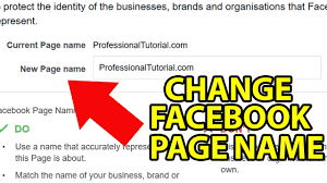 change Facebook page name
