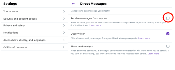 Block Direct messages on Twitter
